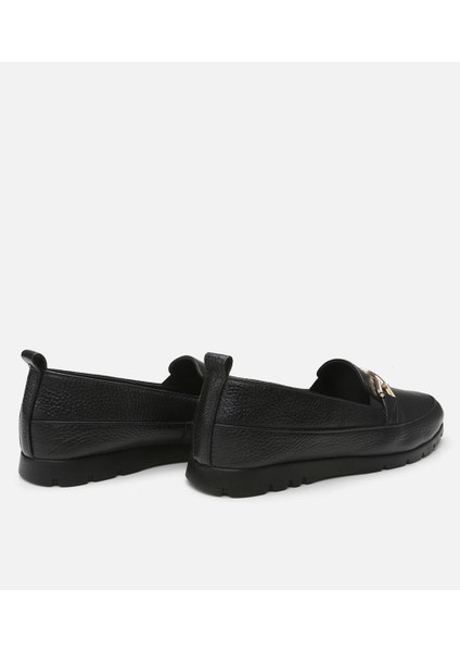 01AYH291480A100 HAKIKI Deri Siyah Kadın Loafer fırsatları