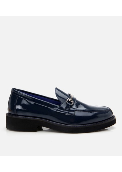 01Ayh291740A680 Deri Lacivert Kadın Loafer