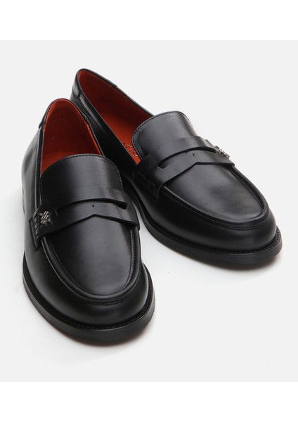 01Ayh291710A100 Deri Siyah Kadın Loafer modelleri