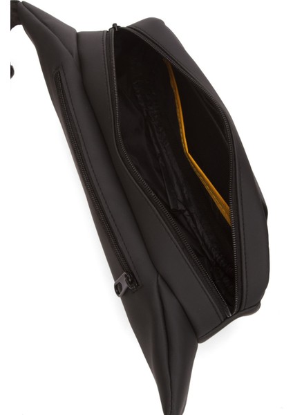 Erkek Deri Crossbody Çapraz Göğüs Omuz ve Bel Çantası, Şık ve Kullanışlı Siyah Renk