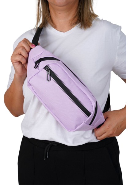 Lila Renkli, 2 Bölmeli, Su Geçirmez Omuz ve Bel Çantası modelleri
