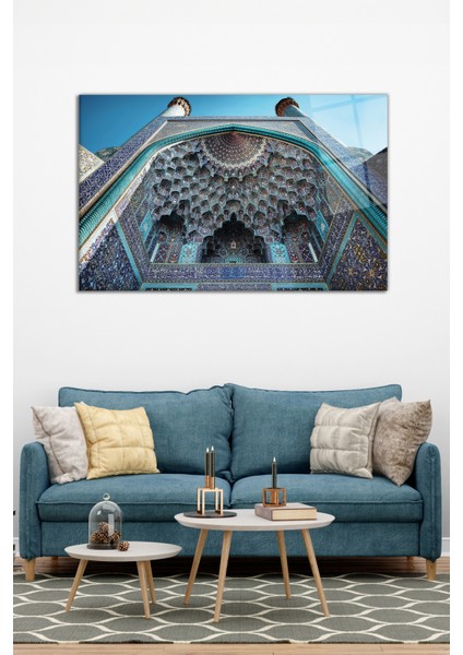 Iran Isfahan Şah Camii Cam Tablo, Modern Ev ve Ofis Dekoru Hediyelik Duvar Dekorasyonu, Kırılmaz Cam modelleri