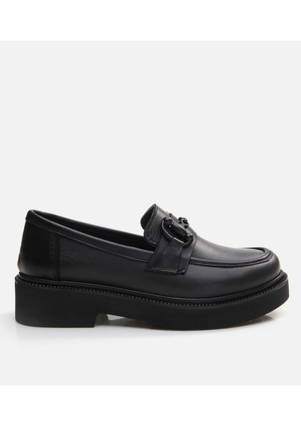 01AYH294710A100 HAKIKI Deri Siyah Kadın Loafer