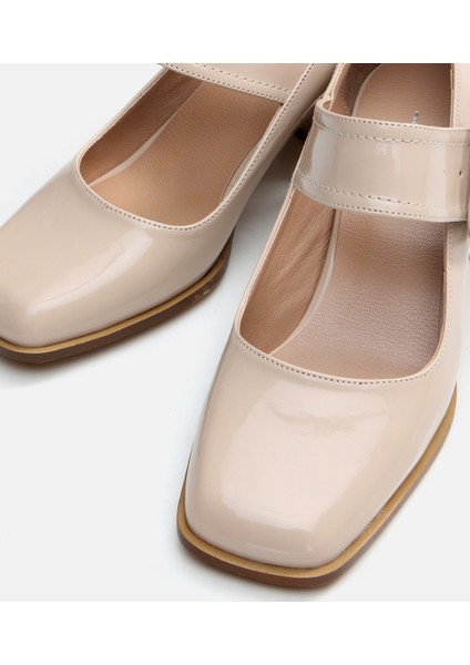 Kadın Mary Jane Bej Kalın Topuklu Ayakkabı fırsatları