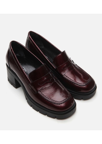01AYH294730A780 Deri Bordo Kadın Loafer fiyatları