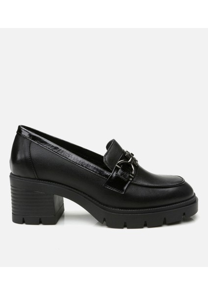 01ayh294720a100 Deri Siyah Kadın Loafer