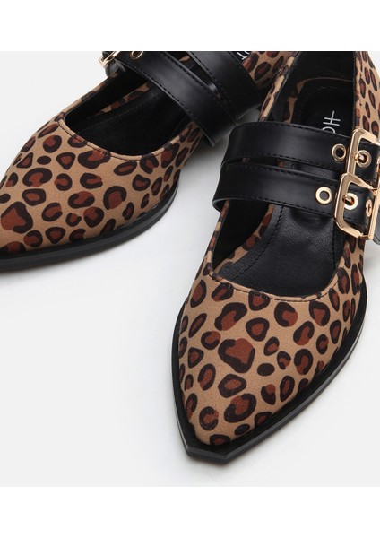 Kadın Mary Jane Leopar Desenli Loafer fırsatları