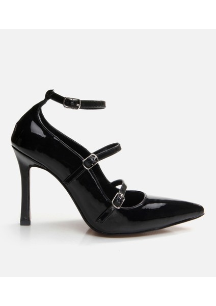 Kadın Mary Jane Siyah Stiletto