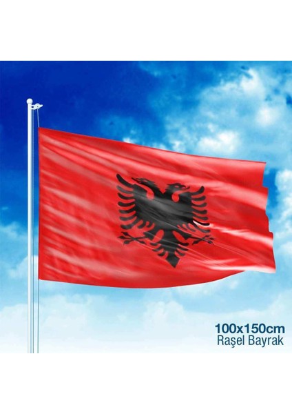 Arnavutluk Bayrağı Çift Başlı Kartal Bayrak 100 x 150 cm