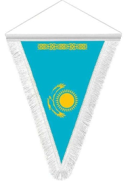 Kazakistan Cumhuriyeti Hatıra Üçgen Flama Bayrak