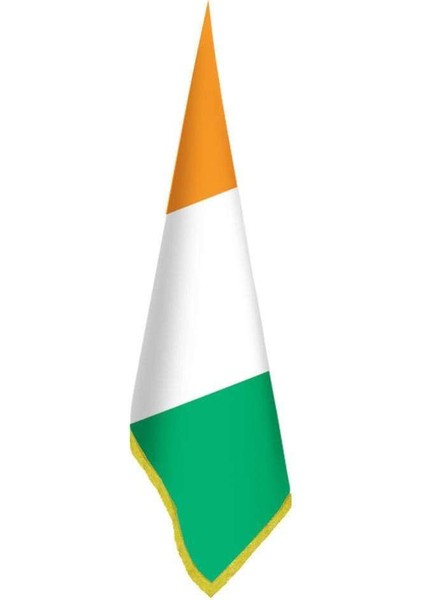 Fildişi Sahili - Cote D'ivoire Bayrağı - Ofis - Makam -Toplantı Odaları - Saçaklı Makam Bayrağı