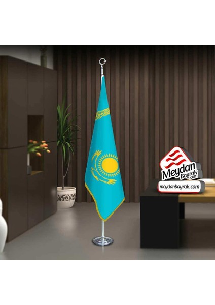 Kazakistan Cumhuriyeti Bayrak -Ofis -Makam-Toplantı Odaları -Direkli -Saçaklı Makam Bayrağı