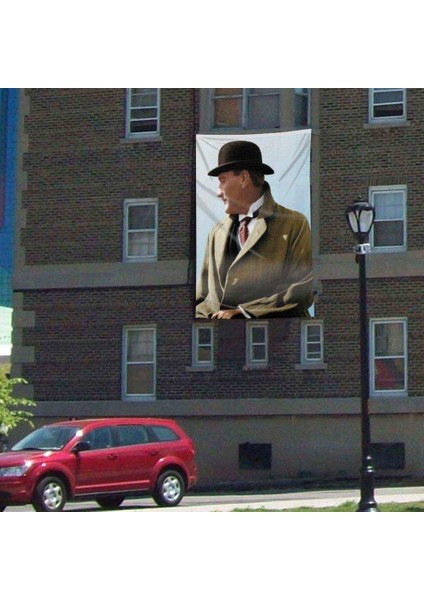 Sivil Mustafa Kemal Atatürk Poster Cephe Bayrağı 300 x 450 cm