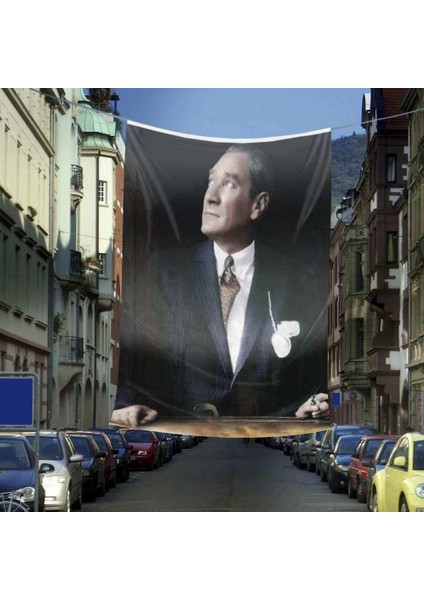 Göğe Bakan Mustafa Kemal Atatürk Dış Cephe Poster Bayrak -600X900CM