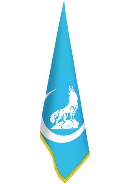 Bozkurt Hilal Mavi -Ülkü Ocağı Bayrak -Ofis -Makam-Toplantı Odaları - Saçaklı Makam Bayrağı