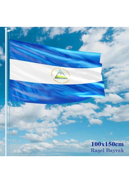 Nikaragua Bayrağı Raşel Kumaş 100 x 150 cm