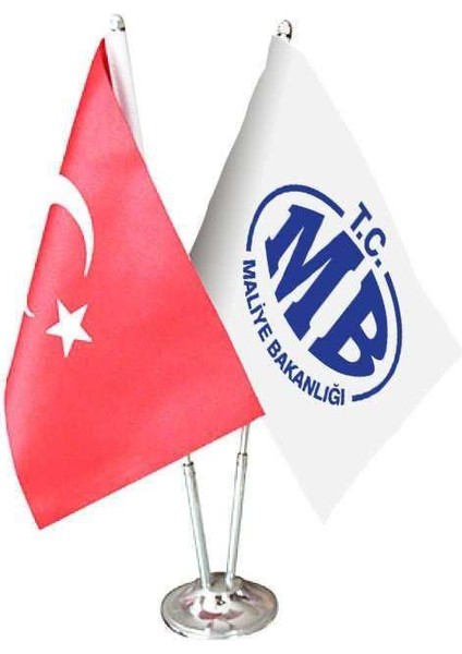 Maliye Bakanlığı ve Türkiye İkili Saten Masa Bayrağı