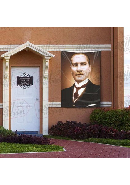 Takım Elbiseli Şık Gazi Mustafa Kemal Atatürk Portre Poster Bayrak 100X150 cm