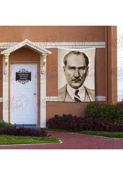 Sivil Gazi Mustafa Kemal Atatürk - Portre - Takım Elbiseli Modern Atatürk Poster Bayrak 100X150 cm