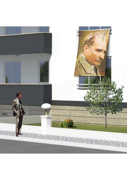 Mustafa Kemal Atatürk Yan Portre Cephe Poster Bayrak 150 x 225 cm