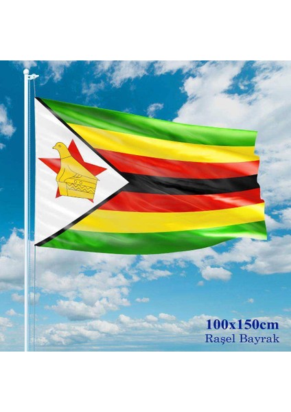 Zimbabve Bayrağı Raşel Kumaş 100 x 150 cm