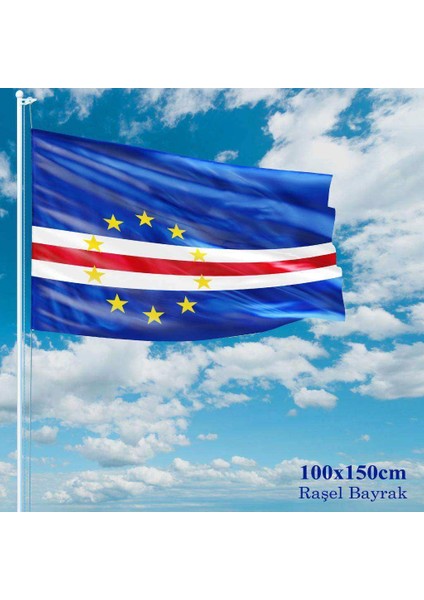 Kap Verde Bayrağı Raşel Kumaş 100 x 150 cm