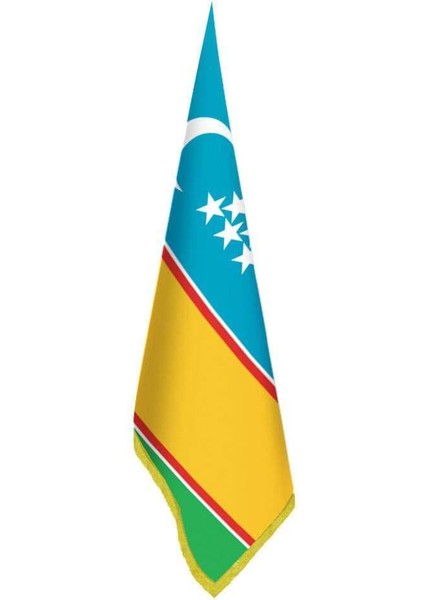 Karakalpakistan Cumhuriyeti Bayrağı - Ofis-Makam-Toplantı Odaları - Saçaklı Makam Bayrağı