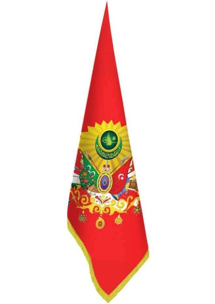 Kırmızı Osmanlı Imp. Arması Bayrak - Ofis-Makam-Toplantı Odaları - Saçaklı Makam Bayrağı