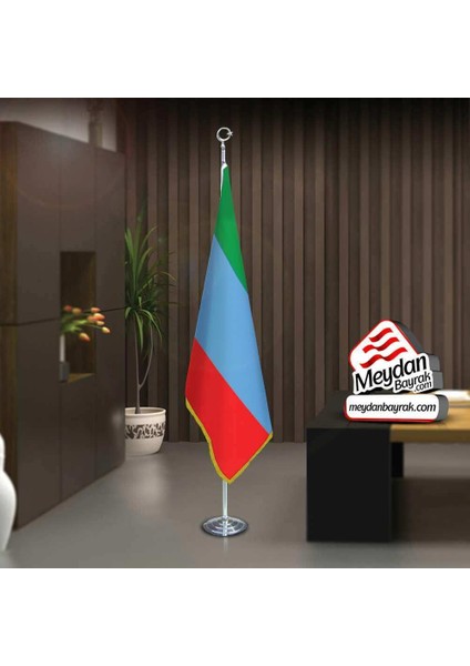 Dağıstan Cumhuriyeti Ocağı Bayrak -Ofis -Makam-Toplantı Odaları -Direkli -Saçaklı Makam Bayrağı