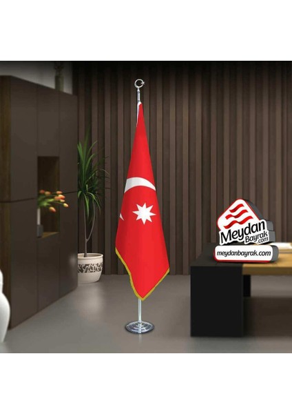 Osmanlı Son Imp. Bayrağı-17 Eski Türk Devleti-Ofis-Toplantı Odaları -Direkli -Saçaklı Makam Bayrağı