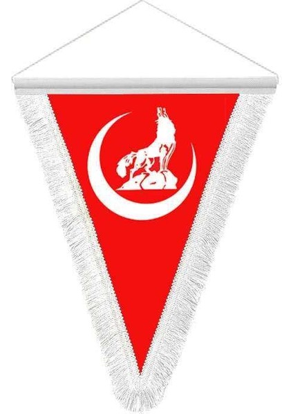Bozkurt Hilal Kırmızı Hatıra Üçgen Flama Bayrak