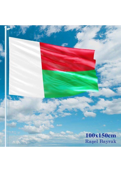 Madagaskar Bayrağı Raşel Kumaş 100 x 150 cm