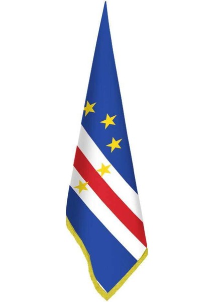Cape Verde - Yeşil Burun Adaları Bayrağı - Ofis-Makam-Toplantı Odaları - Saçaklı Makam Bayrağı