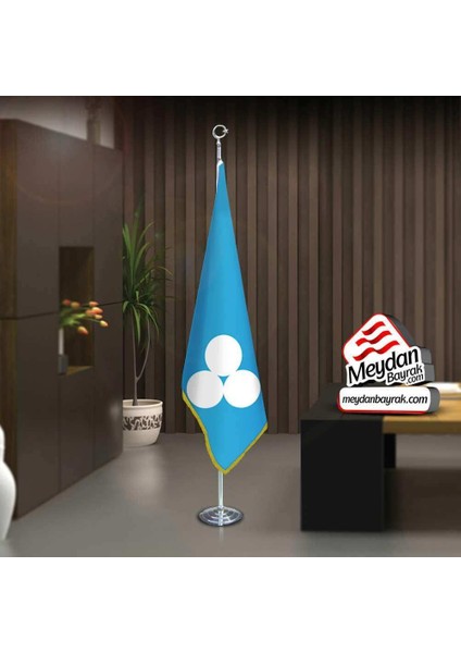 Büyük Timur Imp. Bayrağı-17 Eski Türk Devleti-Ofis-Toplantı Odaları -Direkli -Saçaklı Makam Bayrağı
