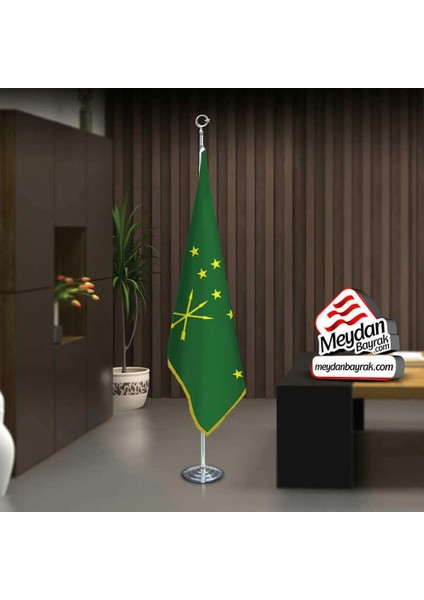 Adıge (Çerkez)Cumhuriyeti Bayrak -Ofis -Makam-Toplantı Odaları -Direkli -Saçaklı Makam Bayrağı