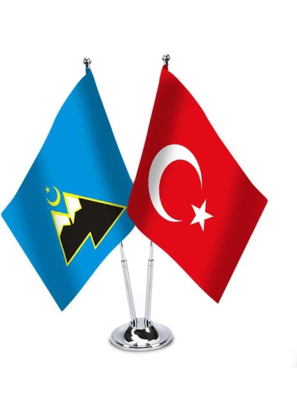 Karaçay Çerkes Türkiye Saten Masa Bayrağı