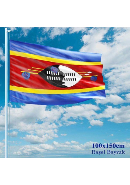 Svaziland Bayrağı Raşel Kumaş 100 x 150 cm