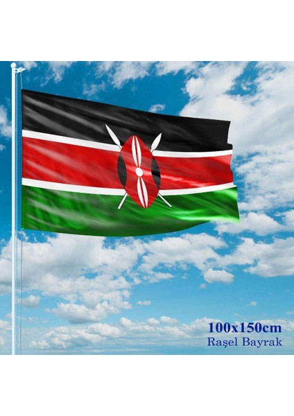 Kenya Bayrağı Raşel Kumaş 100 x 150 cm