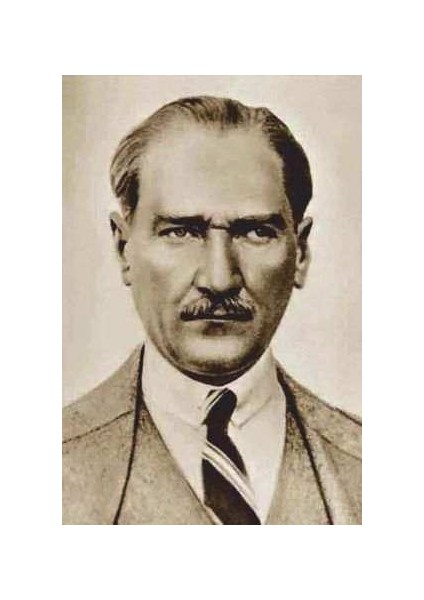 Sivil Gazi Mustafa Kemal Atatürk - Portre -Modern Takım Elbiseli Cephe Poster Bayrak-4x6 Metre