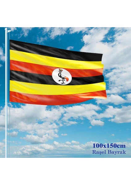 Uganda Bayrağı Raşel Kumaş 100 x 150 cm