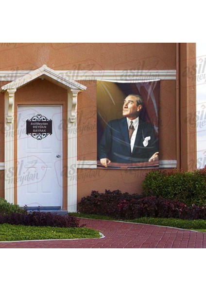 Gazi Mustafa Kemal Atatürk Sivil Istikbal Göklerde Ay Yıldız Türk Bayrağı 100 x 150 cm Raşel Kumaş