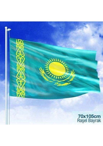 Kazakistan Cumhuriyeti Bayrağı -Türk Devletleri Bayrak -70X105 cm