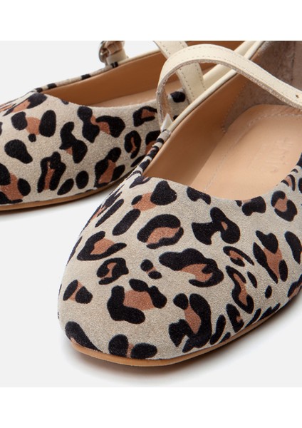 01AYH297620A319 MARY Jane Deri Leopar Desenli Kadın Babet modelleri