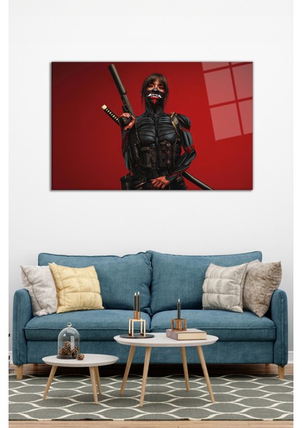 Savaşçı Ninja Kız Cam Tablo, Modern Ev ve Ofis Dekoru, Hediyelik Duvar Dekorasyonu, Kırılmaz Cam modelleri