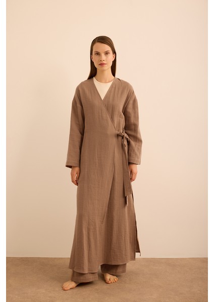 4325111 Viscon Cotton , Yandan Bağlamalı Sabahlık fiyatları