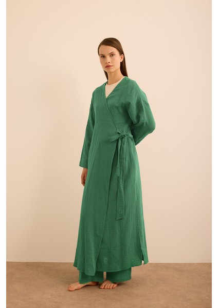 4325111 Viscon Cotton , Yandan Bağlamalı Sabahlık fırsatları