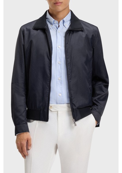 Jakarlı Logo Baskılı Regular Fit Su Itici Dik Yaka Ceket Erkek Ceket 50540458 404