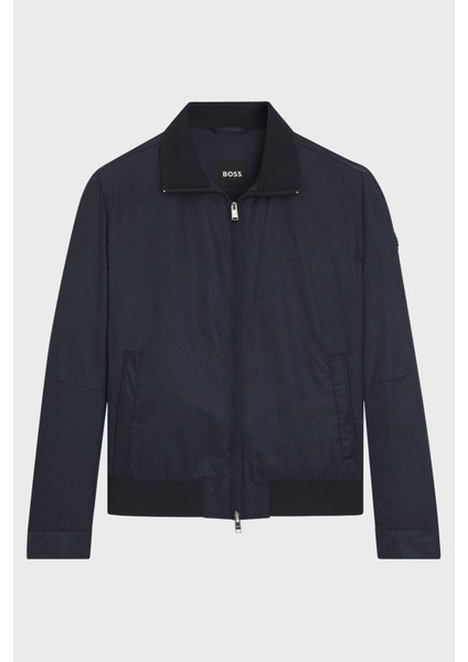 Jakarlı Logo Baskılı Regular Fit Su Itici Dik Yaka Ceket Erkek Ceket 50540458 404