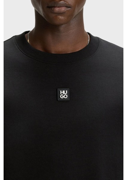 Logolu Streç Pamuklu Relaxed Fit Bisiklet Yaka Sweat Erkek Sweat 50533689 002 fırsatları