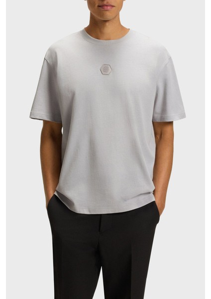 % 100 Pamuk Relaxed Fit Bisiklet Yaka Logolu T Shirt Erkek T Shirt 50544316 054